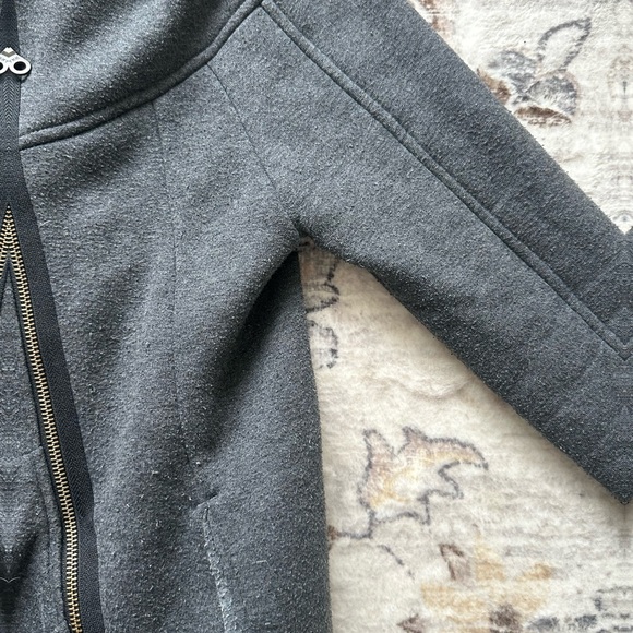 Aakasha Asymmetrical Long Hoodie XS Dark Gray Avant Garde Zip Jacket - Picture 6 of 9